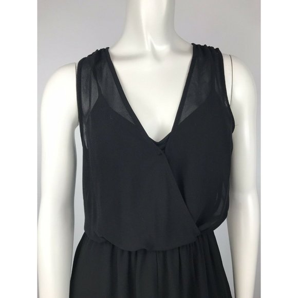 ASTR Romper Surplus Sheer Solid Black Small - Picture 3 of 10